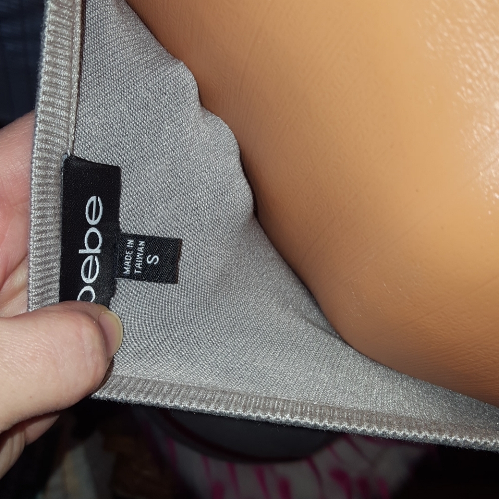 bebe Gray Mini Dress with Pink Stripes - Picture 5 of 8